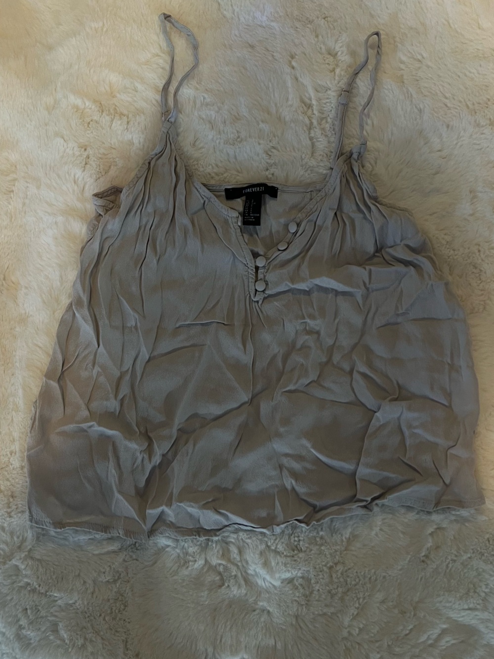 Forever 21 Light Taupe Button-Front Sleeveless Top